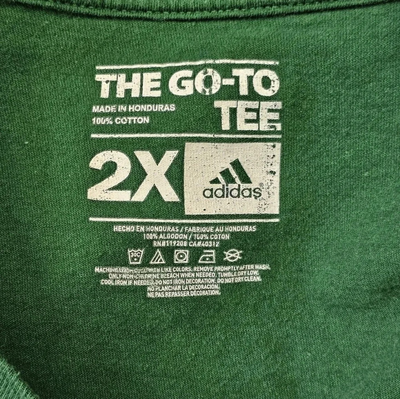 Adidas Mason Patriots Men’s 2XL Green Graphic T-Shirt Short Sleeve College Sport - Picture 5 of 7